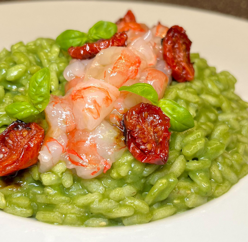 Risotto con gamberoni