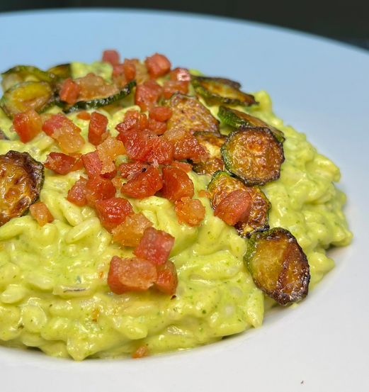 Risotto con zucchine e melanzane